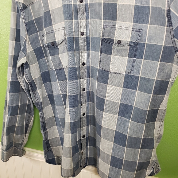 Men's Lucky Brand Blue Checkered Plaid California Fit Button up Shirt sz 2xl - Picture 4 of 12